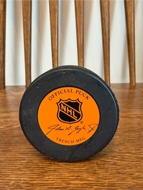 Vintage NHL Official Puck Trench Mfg Upjohn Unicap Vitamin Family Promo